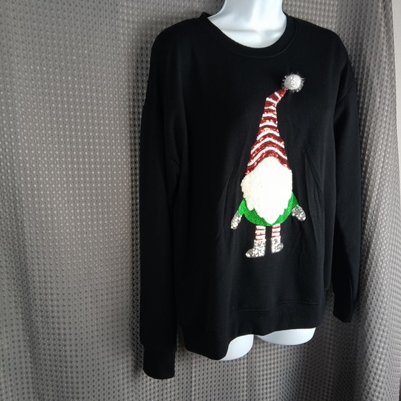 Workshop Republic Clothing Sweatshirt Womens Medium Gnome Sequin Christmas Xmas - Picture 1 of 12